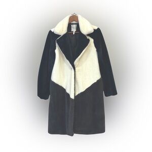 Avec Les Filles colorblock faux fur coat